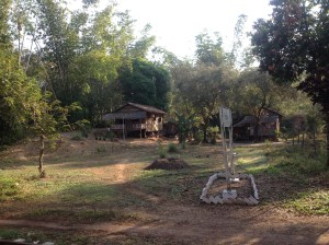 A train station at a village along the way.