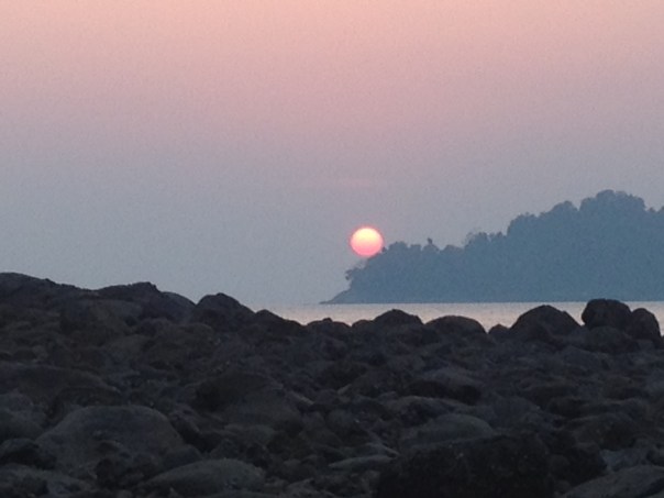 Setting over the western peninsula.