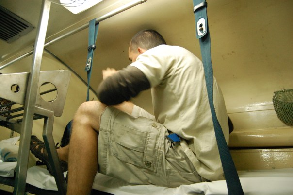 Night train. Curl up and hope for the best.